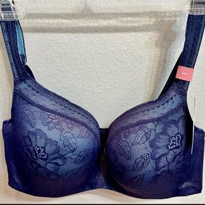 NEW W/TAGS Cacique Navy Blue Lightly Lined Underwire Balconette Bra - 42C